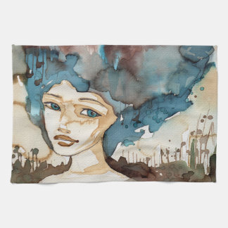 Blue Woman Kitchen Towel