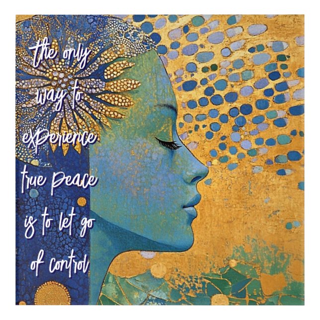 Blue Woman Let Go Of Control Acrylic Wall Art (Front)