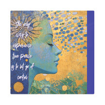 Blue Woman Let Go Of Control Metal Wall Art