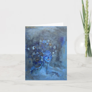 Blue Woman Painting Notecard