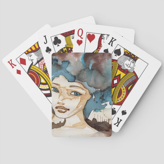 Blue Woman Poker Cards (Back)