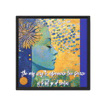Blue Woman Stretched Canvas Print