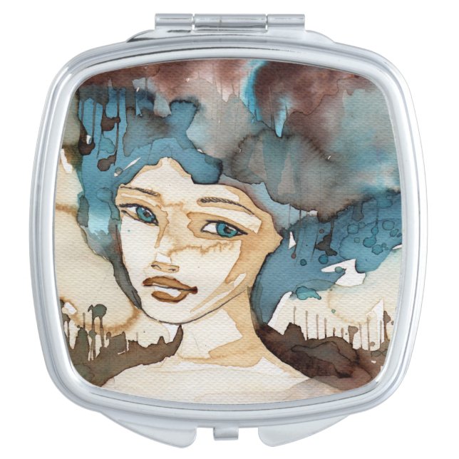Blue Woman Vanity Mirror (Front)