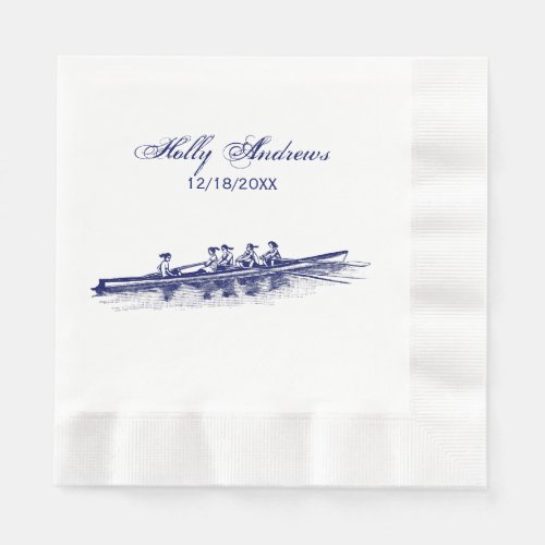 Blue Women Rowing Rowers Crew Team Water Sports Napkins