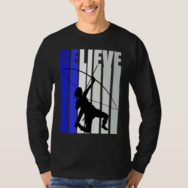 Blue Womens Believe Archery Inspirational Archer G T-Shirt (Front)