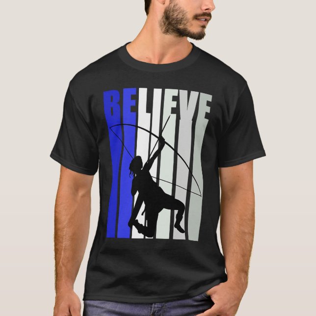 Blue Womens Believe Archery Inspirational Archer G T-Shirt (Front)