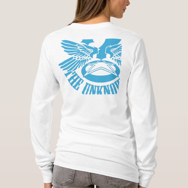 Blue Womens Fitted Hoody (Back)