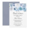 Blue Wonderland Gray Flower Quinceanera Invite