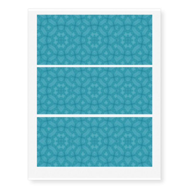 Blue wood abstract pattern temporary tattoos (Front)