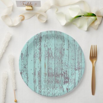 Blue Wood All Occasion Rustic Paper Plates by millhill at Zazzle