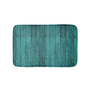 blue wood bath mat