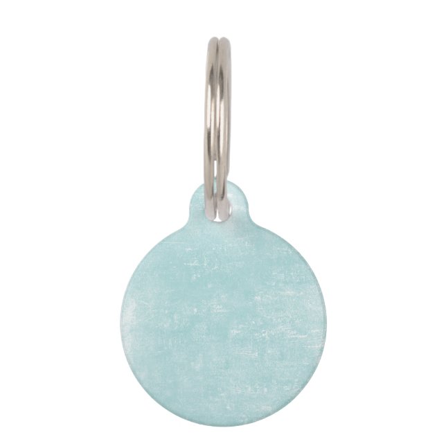 Blue Wood Grain Effect Pet ID Tag (Front)