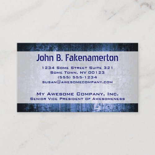 Blue Wood Look Business Card