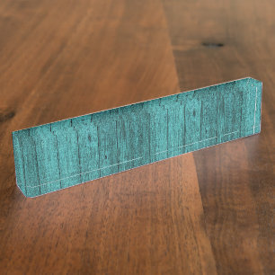 blue wood name plate