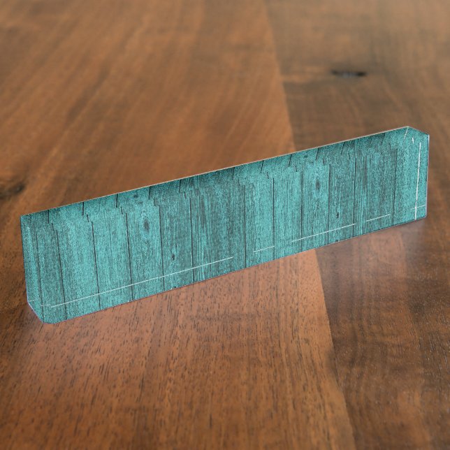 blue wood name plate (Side)