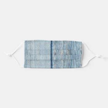 Blue Wood Plank Texture Adult Cloth Face Mask by TheSillyHippy at Zazzle