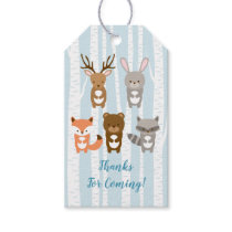 Blue Woodland Animal Baby Shower Gift Tags