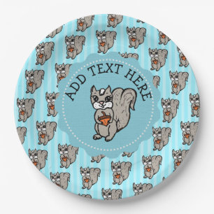 Blue Woodland Creature Squirrel Paper Plates