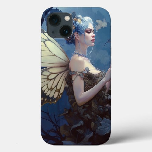 Blue Woodland Fairy Fantasy Art iPhone 13 Case