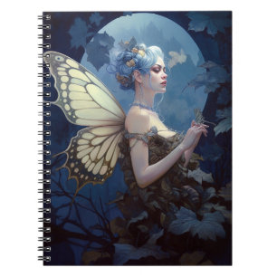 Blue Woodland Fairy Fantasy Art Notebook
