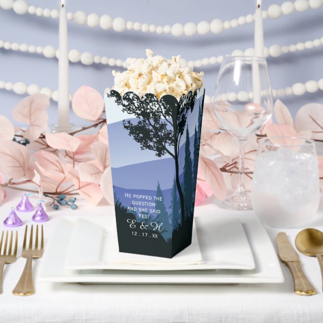 Blue Woodland Forest, Rustic Wedding Favor Boxes (Wedding)