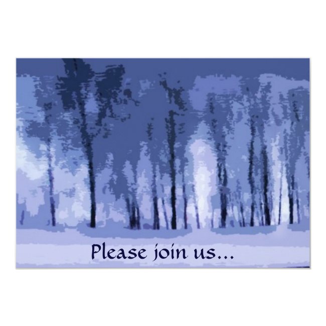 Blue Woods Winter Solstice Party Invitation