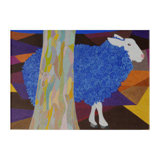 Blue Wool Sheep Acrylic Print