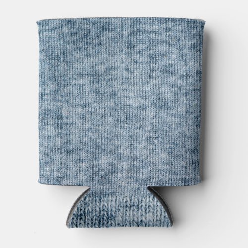 Blue Wool Texture Knitting Closeup Can Cooler