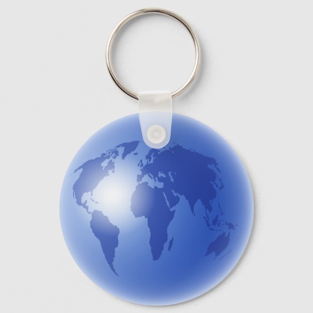 Blue World Globe Keychain (Front)