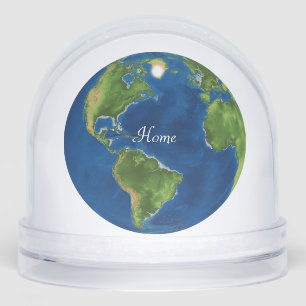 Blue World Home Planet Snow Globe