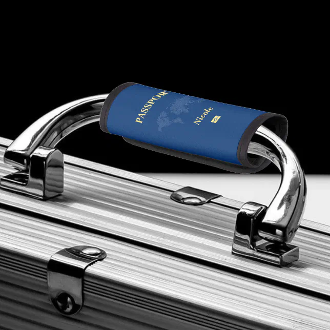 Handle Wrap Blue Blue World Map Passport Luggage Handle Wrap | Zazzle