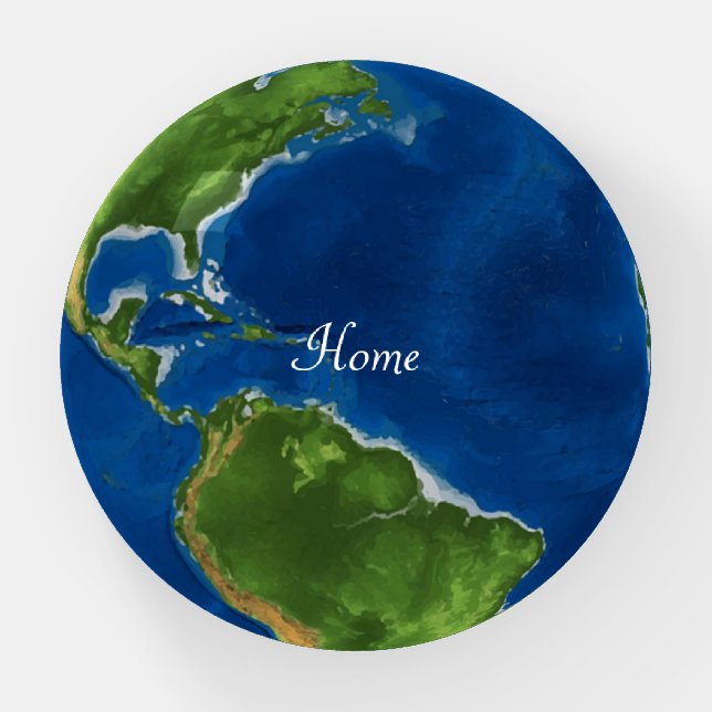 Blue World Planet Globe Paperweight (Front)