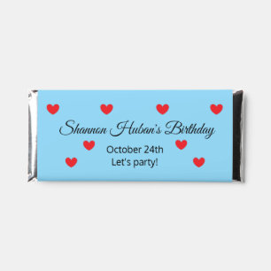 Blue Wrapped with Hearts: Birthday Hershey Bar Favors