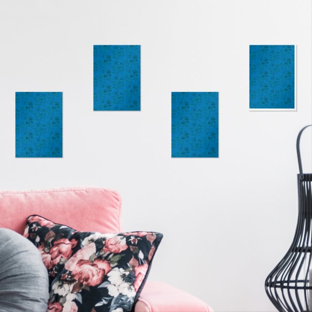 Blue wrapping paper featuring a geometric pattern  wall art sets (Livingroom)