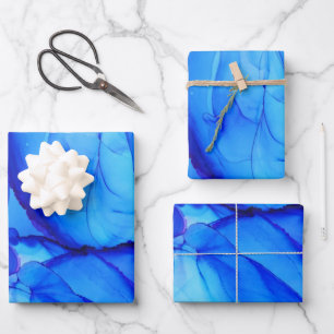 Blue wrapping paper sheets