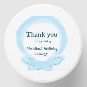 Blue wreath floral watercolor thank you for coming mini candle favors