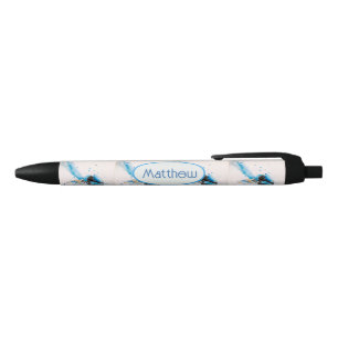Blue Wren Australian Birds Watercolor Boys Name Pen