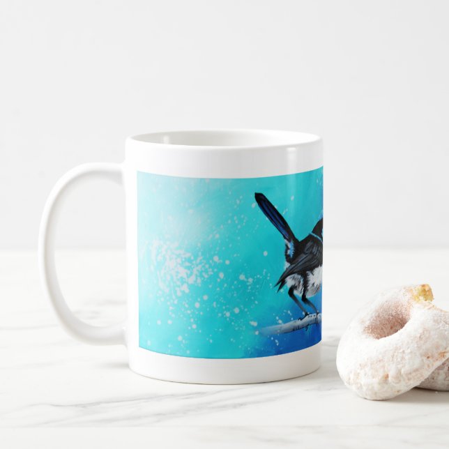 Blue Wren Fine Art Mug (With Donut)