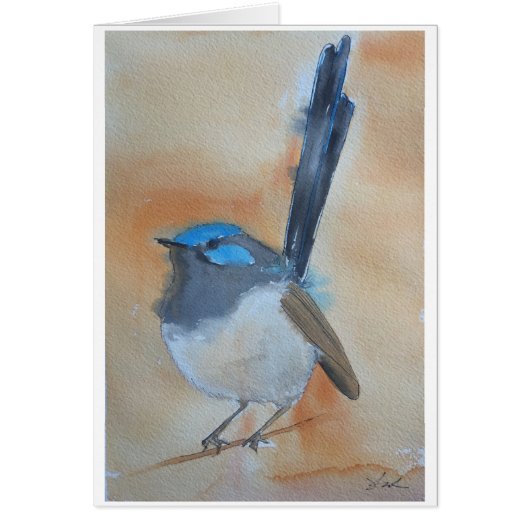 Blue Wren Watercolour Cards (Front)
