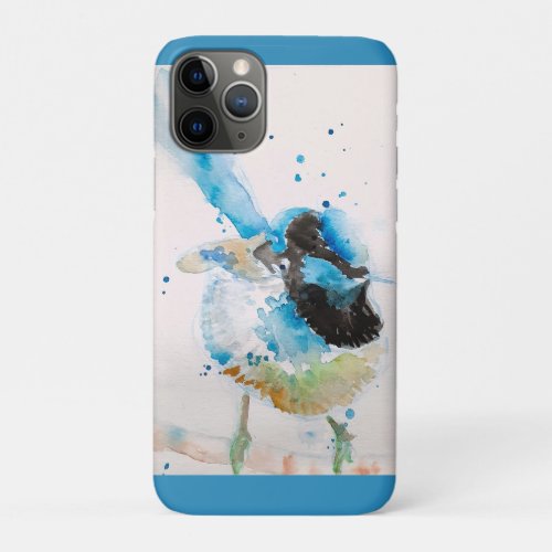 Blue Wren Watercolour Painting Australian Birds iPhone 11 Pro Case