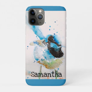 Blue Wren Watercolour Painting Australian Birds iPhone 11 Pro Case
