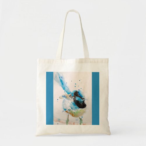 Blue Wren Watercolour Painting Australian Birds Tote Bag