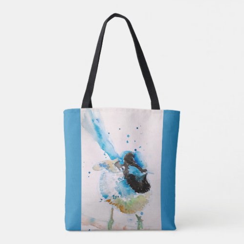 Blue Wren Watercolour Painting Australian Birds Tote Bag