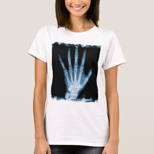 Blue X-ray Skeleton Hand T-Shirt