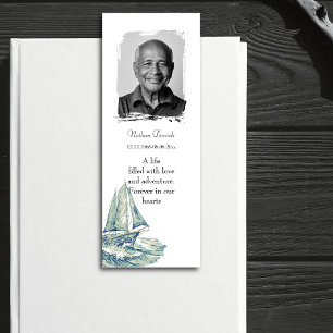 Blue Yacht Funeral Bookmark