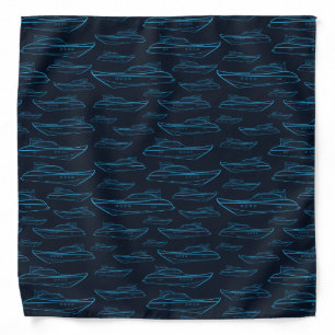 Blue Yacht Pattern Bandana