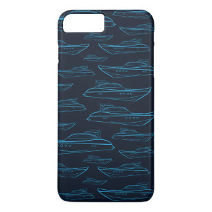 Blue Yacht Pattern iPhone 8 Plus/7 Plus Case