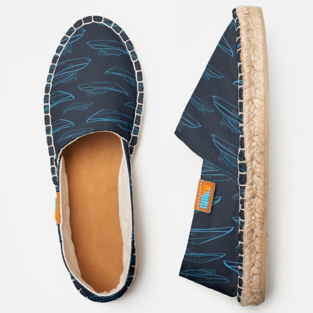 Blue Yacht Pattern Espadrilles (Side)