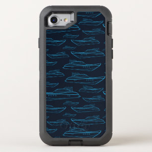 Blue Yacht Pattern OtterBox Defender iPhone SE/8/7 Case