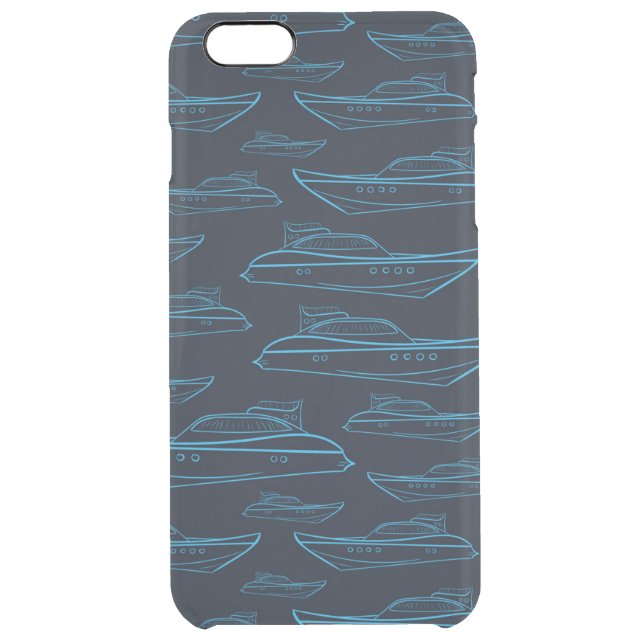 Blue Yacht Pattern Uncommon iPhone Case (Back)